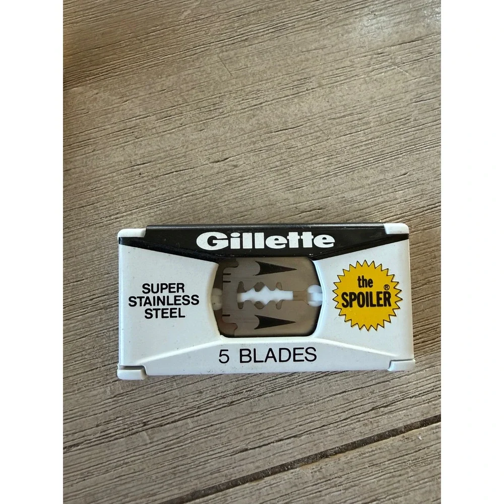 Vintage 1946-1947 Gillette Aristocrat Gold Safety Razor No Notch USA + Blades